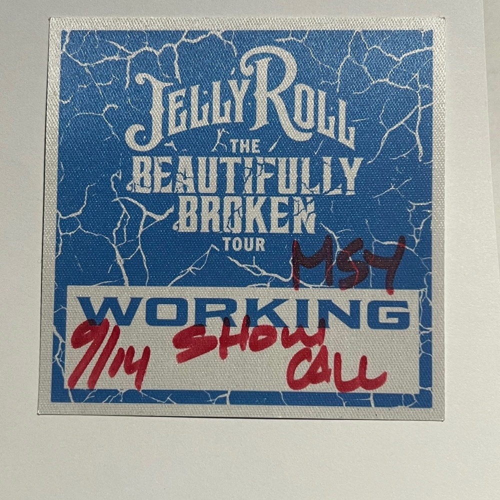 JELLY ROLL backstage pass concert souvenir The Beautifully Broken 2024 Tour